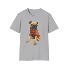 Load image into Gallery viewer, Pug Dog T-Shirt Whimsy Fit Soft T-shirt with Cute pug painting print