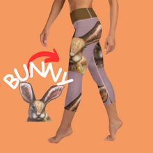 Load image into Gallery viewer, Capri Leggings in Lavender with Bunny - Whimsy Fit Workout Wear