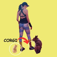 Load image into Gallery viewer, Capri Leggings with Corgi &quot;Red Balloon&quot; - Whimsy Fit Workout Wear
