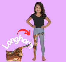 Load image into Gallery viewer, Longhorn Whimsy Fit "Horns" Toddler & Girls Leggings - Whimsy Fit Workout Wear