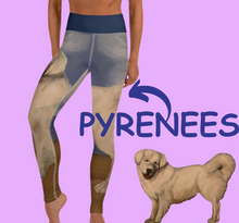 Load image into Gallery viewer, Great Pyrenees on Beach Yoga Leggings - Whimsy Fit Workout Wear