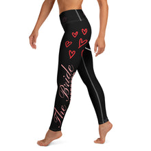 Load image into Gallery viewer, Women's Bride Leggings Black Whimsy Fit Matching Bridal Party Leggings Bride Tribe