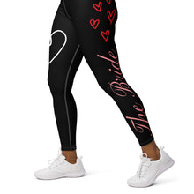 Load image into Gallery viewer, Women's Bride Leggings Black Whimsy Fit Matching Bridal Party Leggings Bride Tribe