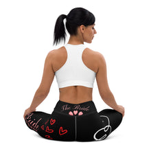 Load image into Gallery viewer, Women's Bride Leggings Black Whimsy Fit Matching Bridal Party Leggings Bride Tribe