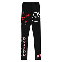 Load image into Gallery viewer, Black_Bridesmaid_Girls_Leggings Matching_Bridal_Party_Sizes_8-20 Junior-bridesmaids-in-black-bridesmaid-leggings Group of young bridesmaids flat front