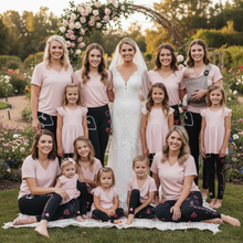 Load image into Gallery viewer, Black Bridesmaid Toddler Leggings - Matching Bridal Party Complete size range in black bridal leggings