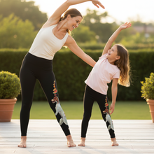 Load image into Gallery viewer, Black dexter-leggings-Whimsy Fit Dog Walking Leggings Mother and Daughter Matching Dexter Leggings