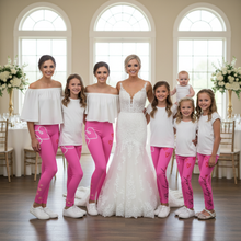 Load image into Gallery viewer, Baby to bride in matching leggingsBride Party Leggings Whimsy Fit