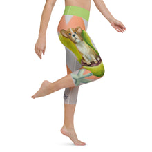 Load image into Gallery viewer, Capri Yoga Leggings with Corgi HIgh Waist Womens Leggings Whimsy Fit