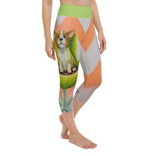 Load image into Gallery viewer, Capri Yoga Leggings with Corgi HIgh Waist Whimsy Fit Standing