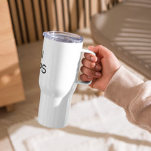 Load image into Gallery viewer, "Gin Helps" Travel mug with Handle - Whimsy Fit Workout Wear