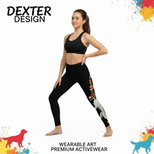 Load image into Gallery viewer, Girls Black Dexter the Walking Dog Leggings - - Family wearing matching Dexter the walking dog Whimsy FIt leggings