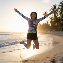 Load image into Gallery viewer, Kids Kris Kros Rash Guard Whimsy Fit - UPF 50+ Long Sleeve Swim Shirt Teenage Model