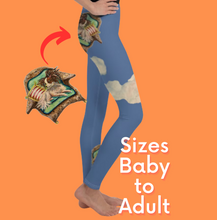 Load image into Gallery viewer, Whimsy Fit Blue Girls Papillon Leggings "Going Home"