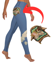Load image into Gallery viewer, Papillon Blue Yoga Leggings - Whimsy Fit "Going Home"