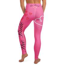 Load image into Gallery viewer, Pink Bride Leggings Matching Bridal Party Leggings back view 1