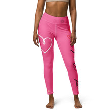 Load image into Gallery viewer, Pink Bride Leggings Matching Bridal Party Leggings front