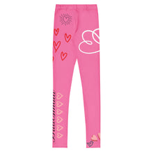 Load image into Gallery viewer, Pink Bridesmaid Girl Toddler Leggings - Matching Bridal Party Sizes 8-20 Flat Back