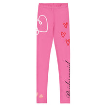 Load image into Gallery viewer, Pink Bridesmaid Girl Toddler Leggings - Matching Bridal Party Sizes 8-20 Flat Front
