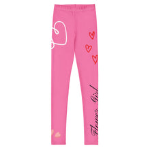Load image into Gallery viewer, Pink Flower Girl Leggings 8-20 Whimsy Fit flat front