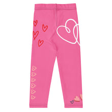 Load image into Gallery viewer, Pink Flower Girl Toddler Leggings - Matching Bridal Party Sizes 2T-7 Flat Back