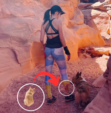 Load image into Gallery viewer, Corgi on Leggings "Red Balloon" Yoga Leggings - Whimsy Fit Workout Wear