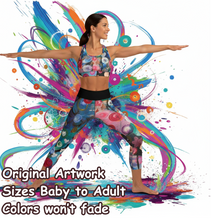 Load image into Gallery viewer, Capri Leggings "Breeze" - High Waist Abstract Print Activewear