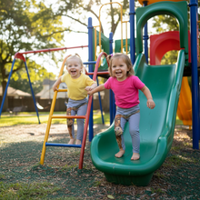 Load image into Gallery viewer, Toddler Baby Leggings Blue Longhorn Leggings Whimsy Fit Two toddler girls playing in light blue LongHorn leggings Whimsy Fit