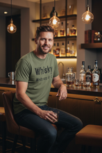 Load image into Gallery viewer, Whimsy Fit Man at bar wearing Whisky Made Me Do It shirt