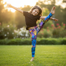 Load image into Gallery viewer, Girl in colorful leggings - playful pose