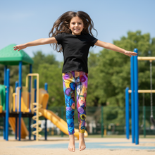 Load image into Gallery viewer, Girl in colorful leggings - active pose