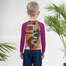 Load image into Gallery viewer, Kids Rash Guard Girls Rash Guard SPF Abstract Print SPF