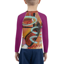 Load image into Gallery viewer, Kids Rash Guard Girls Rash Guard SPF Abstract Print SPF