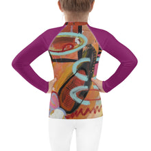 Load image into Gallery viewer, Kids Rash Guard Girls Rash Guard SPF Abstract Print SPF