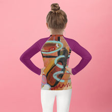 Load image into Gallery viewer, Unisex Kids Rash Guard Colorful Girl Swim Shirt SPF Boys Swimsuit Long Sleeve Shirt SPF Kids Beach Shirt SPF Surf Shirt Surf Boys Rash Guard Whimsy Fit