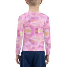 Load image into Gallery viewer, Girls Pink Rash Guard SPF Swim Shirt Dog Print Whimsy Fit “Party Dog”