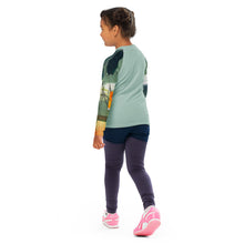 Load image into Gallery viewer, Kids BLue Green Abstract Print Rash Guards Whimsy FIt Mix and Match “Sink or Swim” Matching Mom