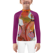 Load image into Gallery viewer, Kids Rash Guard Girls Rash Guard SPF Abstract Print SPF