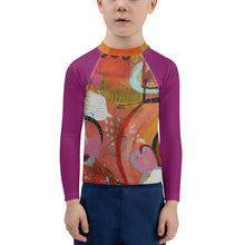 Load image into Gallery viewer, Kids Rash Guard Girls Rash Guard SPF Abstract Print SPF