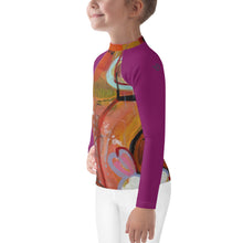 Load image into Gallery viewer, Unisex Kids Rash Guard Colorful Girl Swim Shirt SPF Boys Swimsuit Long Sleeve Shirt SPF Kids Beach Shirt SPF Surf Shirt Surf Boys Rash Guard Whimsy Fit