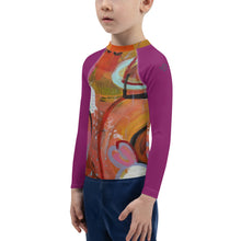 Load image into Gallery viewer, Unisex Kids Rash Guard Colorful Girl Swim Shirt SPF Boys Swimsuit Long Sleeve Shirt SPF Kids Beach Shirt SPF Surf Shirt Surf Boys Rash Guard Whimsy Fit