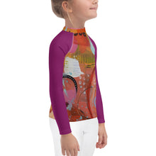 Load image into Gallery viewer, Unisex Kids Rash Guard Colorful Girl Swim Shirt SPF Boys Swimsuit Long Sleeve Shirt SPF Kids Beach Shirt SPF Surf Shirt Surf Boys Rash Guard Whimsy Fit