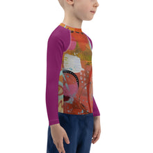 Load image into Gallery viewer, Unisex Kids Rash Guard Colorful Girl Swim Shirt SPF Boys Swimsuit Long Sleeve Shirt SPF Kids Beach Shirt SPF Surf Shirt Surf Boys Rash Guard Whimsy Fit