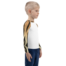 Load image into Gallery viewer, Kids Rash Guard Tiger Print Whimsy Fit UPF 50+ Long Sleeve Swim Shirt