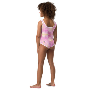 Girls Pink Swimsuit w/ Party Dog by Whimsy Fit