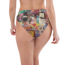Load image into Gallery viewer, Whimsy Fit High-waisted Abstract Print bikini bottom "Breeze" with matching Rash Guard. Mix & Match Bathing suit