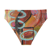 Load image into Gallery viewer, Whimsy Fit High-waisted Abstract Print bikini bottom "Breeze" with matching Rash Guard. Mix & Match Bathing suit