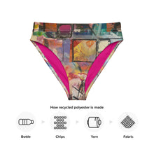 Load image into Gallery viewer, Whimsy Fit High-waisted Abstract Print bikini bottom "Breeze" with matching Rash Guard. Mix & Match Bathing suit