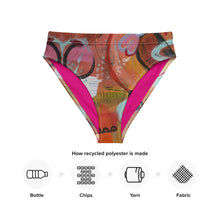 Load image into Gallery viewer, Whimsy Fit High-waisted Abstract Print bikini bottom "Breeze" with matching Rash Guard. Mix & Match Bathing suit