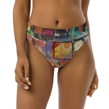 Load image into Gallery viewer, Whimsy Fit High-waisted Abstract Print bikini bottom "Breeze" with matching Rash Guard. Mix & Match Bathing suit